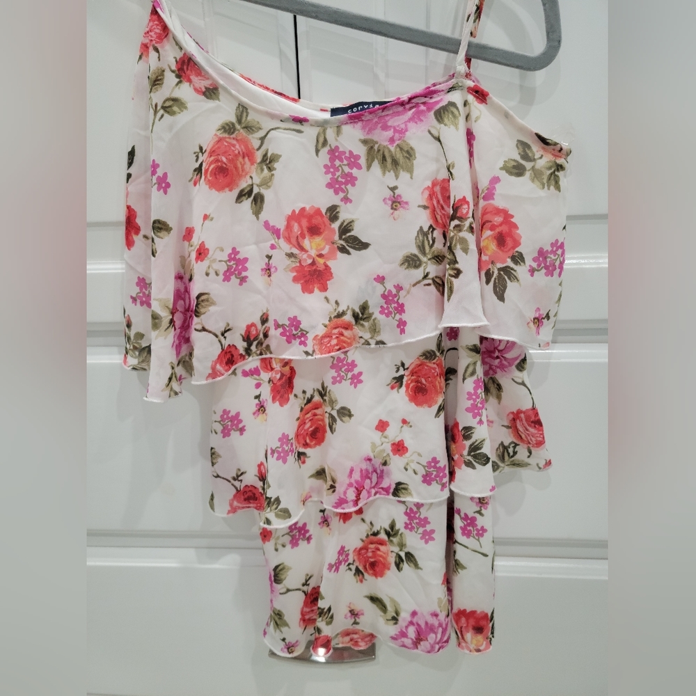 White floral blouse